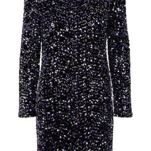 Pieces - Kjole - PC Kam LS New Dress - Black/Purple Silver
