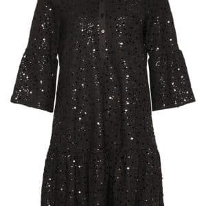 Noella - Kjole - Verona Short Dress - Black w/ Black (Levering slut november)