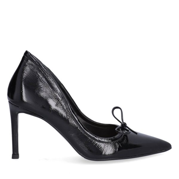 A8101 Pumps med sløjfe - Black Naplack
