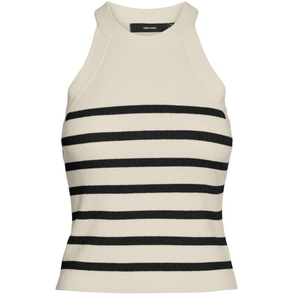 VERO MODA DAME TOP VMSABA - Birch Stripes black
